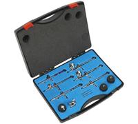 10 Pc Mini Air Brush Kit - Suction & Gravity Feed Pots - Double Action Trigger