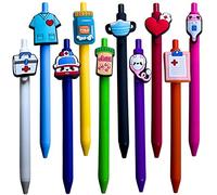 10 PC Nurse Pens | Cute Nursing Pens Set in Bulk with Heart, Syringe | Nurses & Medical Assistant Badge Supplies, Gifts, Accessories for work, Office Decorations, Nursing School Essentials
