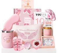 10 -pcck 10th Birthday Gift Basket for Girls - Happy 10th Pamper Gift Set for Daughter, Niece, Granddaughter, Sister, Best Friend, Teens - Unique and Cute Birthday Hampers for Her (10th-16th ) (10th)