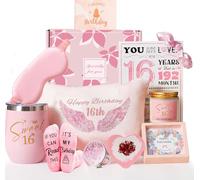 10 -pcck 16th Birthday Gift Basket for Girls - Happy 16th Pamper Gift Set for Daughter, Niece, Granddaughter, Sister, Best Friend, Teens - Unique and Cute Birthday Hampers for Her (10th-16th) (16th)