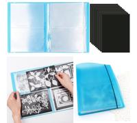 10 Pcs 0.3mm Thickness Magnetic Sheets & 80 pockets/20 pages Storage Album for Stamp and Cutting Dies Storage Book Organizer Folder for Storage Die Cutting,DIY Scrapbooking Card Making Supplie (Blue)