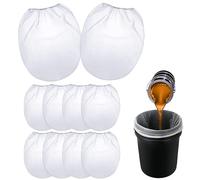 10 Pcs 1 Gallon Paint Strainer Bag, Paint Filters for Spraying with Elastic Top Opening White Regular Fine Mesh Filters Bag for Paint, for Liquid Filtering & Home Brewing, Paint Gardening