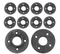 10 Pcs 1 Inch BSP Floor Flanges for Pipe Shelf Brackets, Malleable Iron Flange Fittings with Threaded Hole for PVC Pipe Flange Industrial Pipes Tap Furniture Vintage Retro StylePipe Fittings