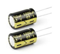 10 PCS 1000UF MFD Capacitors 63V1000UF 16x25mm Aluminum Electrolytic Capacitor Assortment Kit 1000 MFD 63 Volt Low DIY