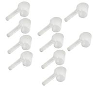 10 Pcs 100ml Pet Food Scoop Long Handle Scoop Laundry Detergent Scoop Plastic Baking Measuring Spoons for Powder Liquid Clear