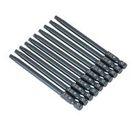 10 Pcs 100mm Long Torx Screwdriver Bits 1/4" Hex Shank T25 Magnetic Security Star Head Driver Set For Electronics Repair Tools