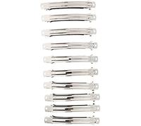 10 Pcs 10cm Blank Silver Square Rectangle Hair Barrettes, Metal French Barrette, DIY Crafting Clips for Bows Ponytail Holder