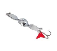 10 Pcs 10g Silver Metal Rotating Fishing Lures with Sequins | 360 degree spiral action, strong resistant hook with double ring, fillet split tail, for perch and grass carp outdoors