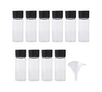 10 Pcs 10ml Clear Glass Vials Lab Sample Vials Liquid Storage Vials Travel Essential Oil Bottles Empty Anointing Oil Bottles with Screw Cap and Funnel