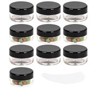 10 pcs 10ml sample cosmetic pots,black mini small pots with lids,empty cosmetics cream jars,little lip balm containers,for tiny plastic travel travel skincare product storage container jar