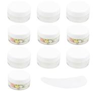 10 pcs 10ml sample cosmetic pots,white mini small pots with lids,empty cosmetics cream jars,little lip balm containers,for tiny plastic travel travel skincare product storage container jar
