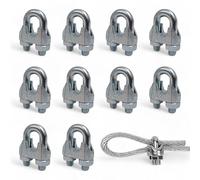 10 Pcs 10mm Wire Rope Grips Steel Cable Grip Clamp U Bolt Galvanized