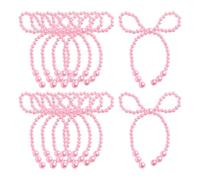 10 Pcs 11 x 10 cm Pearl Bow Cake Toppers Elegant Bowknot Cupcake Toppers Cute Wedding Cup Cake Topper Bridal Shower Dessert Topper Aesthetic Birthday Cake Decorations Pink