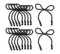 10 Pcs 11 x 10 cm Pearl Bow Cake Toppers Elegant Bowknot Cupcake Toppers Cute Wedding Cup Cake Topper Bridal Shower Dessert Topper Aesthetic Birthday Cake Decorations Black