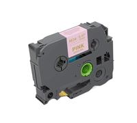 10 Pcs 12mm Satin Ribbon Compatible with Label TZe-R231 TZe-RN34 TZe-RW34 H110 Label Printer Universal Fit(Gold on Pink)