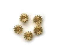 10 Pcs 132A 0.4M Metal Brass Pinion OD 6mm 13 Tooth Hole 1.98mm Copper Small Modulus Gear