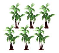 10 Pcs 14cm Tropical Coconut Tree Model Green Cupcake Topper Trees Hawaii Cake Dessert Toppers Miniature Palm Tree Figurines Rainforest Diorama Trees Small Jungle Models for Aquarium Garden