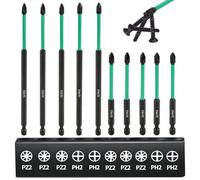 10 Pcs 150 mm and 90 mm PZ2 & PH2 Magnetic Impact Driver Bits Long Magnetic Pozidriv Screwdriver Bits Long S2 Steel Magnetic Drill Bits Anti Slip Screwdriver Bits