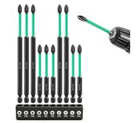 10 pcs 150 mm and 90 mm PZ2 & PH2 Magnetic Impact Driver Bits, Long S2 Steel Impact Screwdriver Bits Impact Driver Bit Set for Heavy Duty Use
