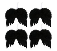 10 Pcs 16 x 14cm Christmas Tree Feather Wings Xmas Hanging Angel Wings Craft Feather Angel Wings Fluffy Angel Wing Ornaments Handmade Feather Wing Decorations for Wedding Party Black
