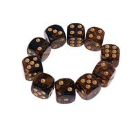 10 Pcs 16mm Resin Dice D6 Black Gold Points Round Edges KTV Nightclub Entert Red Green Gold Points Round Edges Dice
