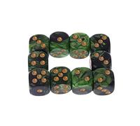 10 Pcs 16mm Resin Dice D6 Black Green Gold Points Round Edges KTV Nightclub Dice Set Chessex