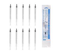 10 Pcs 1Ml Plastic Syringes Colostrum Syringe 1 ml Plastic Syringes No Needle Syringe Individually Packaged for Liquid Measuring Scientific Labs Pet Feeding Oil Plant Watering