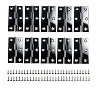 10 Pcs 2.6 Inch Black Small Hinges Hardware,201 Stainless Steel Square Corner Folding Butt Hinge with Screws for Home Kitchen and DIY Projects, 66X37X0.9mm