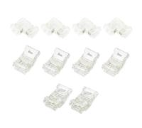 10 PCS 2 Pin 8mm COB LED Strip Connectors, Gapless Solderless Connectors Include 4 pcs Strip to Strips Connector 2 PCS Wire /4 pcs L Shape Connector for Non-Waterproof Tape Lights for 5V 12V 24V LED