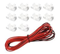 10 PCS 2 Pin 8mm COB LED Strip Connectors Soldless with 16.4ft Extension Cable 22 AWG Solderless Quick Connection System for Waterproof and Non-Waterproof LED Strips, for Home and Automotive Use
