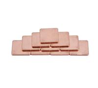 10 pcs 20x20mm 0.3/0.5/0.8/1.0/1.2/1.5MM Heat Sink Thermal Pad Copper Sheet Shim Piece For GPU CPU Laptop for Desktop Computer North South Bridge Connection, Graphics Card Thermal Conduction(1.5mm)