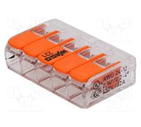 10 pcs : 221-415 - Quick splice, 221, spring clamp, 0.2÷4mm2, 450V, 32A, for cab