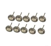10 Pcs 22mm Wire Wheel Polish Brushes for Rotary Grinder Accessories, 3mm Shank Diameter, Copper + Steel Hard Material, for Metal Wood Stone Polishing