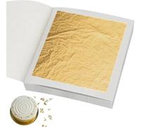 10 Pcs 24k Edible Gold Leaf, 4.33 cm/1.7", Gold Leaf Edible for Cakes, Desserts, Chocolate, Art and Craft, Face Masks and Nail Art