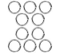 10 Pcs 25 mm Round Carabiner Snap Spring O Ring,Trigger Buckle Zinc Alloy Keychain Clip,for DIY Accessories,Keyrings,Bag,Craft Making,Key Chains (Silver)