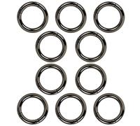 10 Pcs 25 mm Round Carabiner Snap Spring O Ring,Trigger Buckle Zinc Alloy Keychain Clip,for DIY Accessories,Keyrings,Bag,Craft Making,Key Chains (Black)
