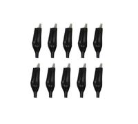10 Pcs 28MM 35MM 44MM Black Red Soft Plastic Coated Testing Probe Mini Alligator Test Clips(Black 35mm x 10pcs)