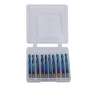 10 pcs 3.175 mm cemented carbide milling cutters, 2-flute flat bottom with blue nano coating, ultra-fine grained for PCB, SMT, CNC, plastic and carbon fibre cutting
