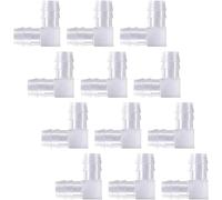 10 Pcs 3/8 Inch 90 Degree Hose Barb Elbows, Transparent L Tube Connectors, 2 Way Equal Barbed Joint Adapters for Boat Aquarium Hose Fittings