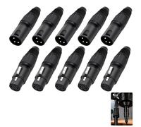 10 PCS 3 Pin XLR Solder Connectors, 5 Male + 5 Female XLR Mic Plug Microphone Audio Socket, Professional Mic Snake Plug for DIY Cable Repair Recording Equipment Studio Live Sound, High Conductivity