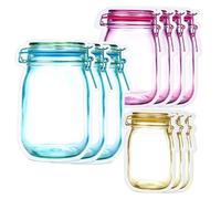 10 Pcs 3 Size Spice Storage Bags, Mason Jar Zipper Bags, Reusable Food Saver Storage Bags Reusable Snacks Zipper Sealed Bags Fresh Bags Spice Sandwich Pouches