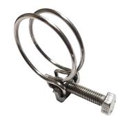 10 pcs 304SS Pipe Clamps Double Wire Hose Clamps Adjustable Strong Clips Throat Hoop for Water Pipe Ventilation Pipe for Corrugated Hose，Water Hose(260-270mm)