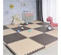 10 Pcs 30cm/60cm Foam Floor Tiles Square Interlocking Floor Mat DIY Puzzle Play Mat(Coffee+Beige,12x12inch)
