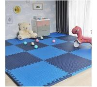 10 Pcs 30cm/60cm Foam Floor Tiles Square Interlocking Floor Mat DIY Puzzle Play Mat(Navy Blue+Blue,24x24inch)