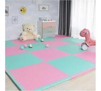 10 Pcs 30cm/60cm Foam Floor Tiles Square Interlocking Floor Mat DIY Puzzle Play Mat(Pink+Light Green,12x12inch)
