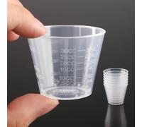 10 PCS 30ml/1oz Clear Plastic Measuring Cups, Reusable Graduated Medicine Cups for Liquid, Kitchen Baking, Lab & Medication Dosing Tool