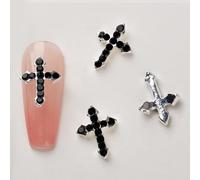 10 PCS 3D Claw Alloy Retro Cross Nail Charms Decoration Alloy Nail Charms Decoration