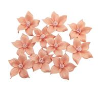 10 PCS 3D Flower Ceramic Tiles,4CM Handmade Procelain Ceramic Flowers for Artwork,Fish Tank,Vases,Living Room, Dining Table,Office, Home Floral Decor (Single-Flowered Light Orange)