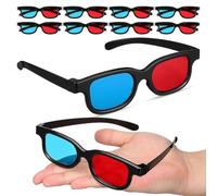 10 Pcs 3d Glasses Red Blue Lens, Ultra Light Frame for Gaming | Black Frame, Nose Pads, for Travel, Smart Tvs and Red Blue Content