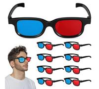 10 Pcs 3d Glasses Red Blue Lenses Lightweight Frame | 3d Glasses for Take that Concert, Plastic Nose Pads, Red-left Blue-right Format, Suitable for Classrooms, Laptops,